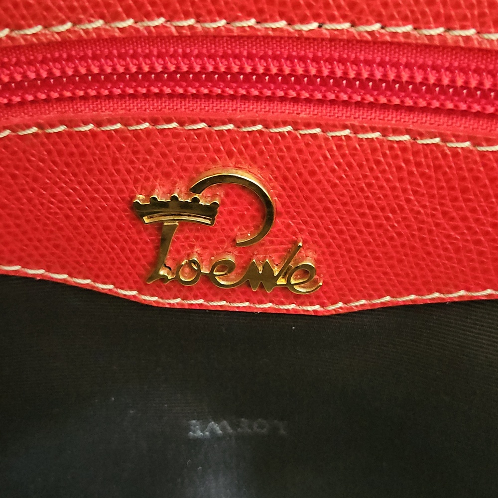 Loewe Red Leather Satchel with Gold Hardware - Picture 9 of 9